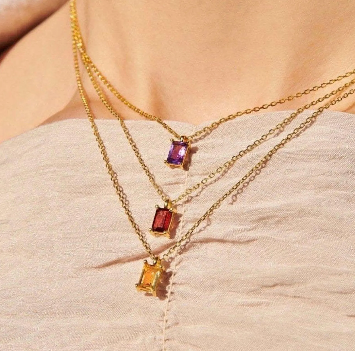 Birthday Stone Pendant Necklace